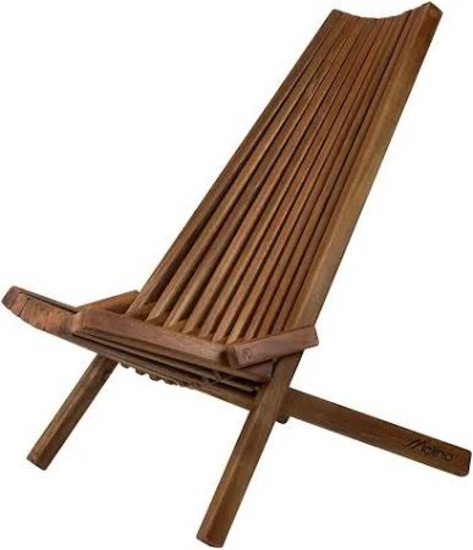 Melino Wooden Folding Patio Chair - Caramel