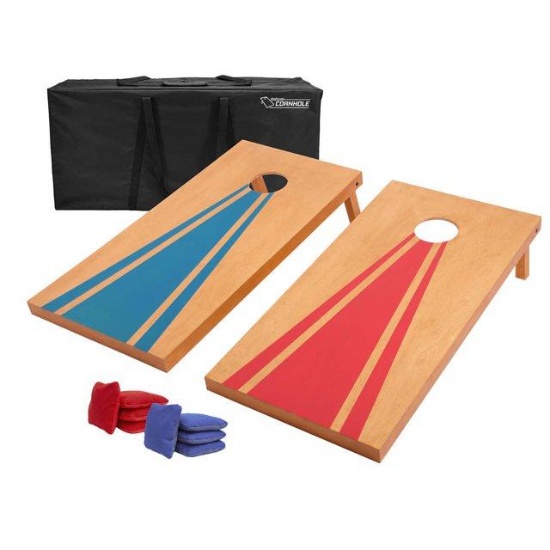 4ft x 2ft Premium Wood Stained CORNHOLE SET (Outdoor Bean Bag Toss Game)