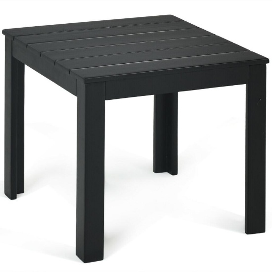 Wooden Square Patio Coffee Bistro Table - Black - 18" X 18" X 16" (L X W X H)