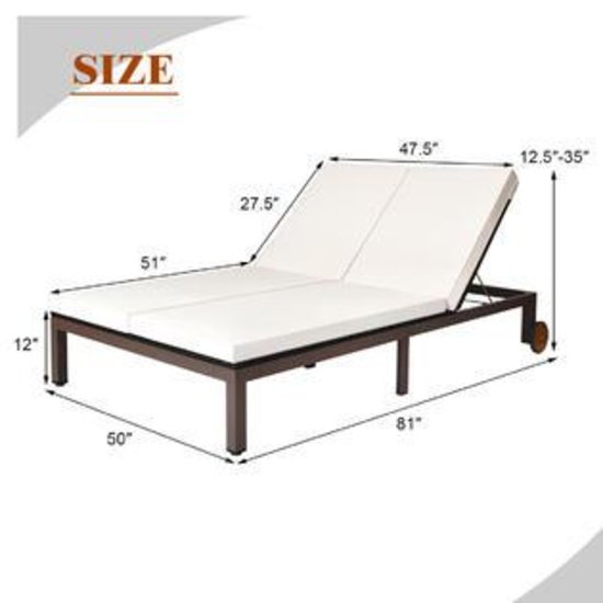 Costway 2-Person Patio Lounge Chair