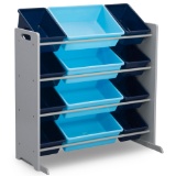Delta Children Kids 12-Bin Toy Storage Organizer - Grey/Blue