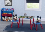 Mickey Mouse 4-Piece Toddler Playroom Set ? Includes Table, 2 Chairs, & 6 Bin Organizer