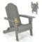 Costway Folding Adirondack Chair Weather Resistant with Cup Holder