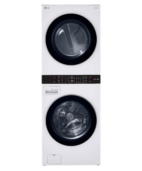 LG - 4.5 Cu. Ft. HE Smart Front Load Washer and 7.4 Cu. Ft. Electric Dryer WashTower with Built-In
