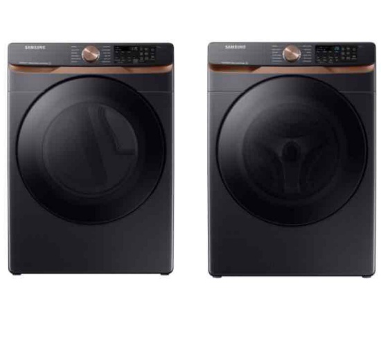 Samsung - 5.0 cu ft. Extra Large Capacity Smart Front Load Washer and 7.5 Cu Ft Stackable Smart