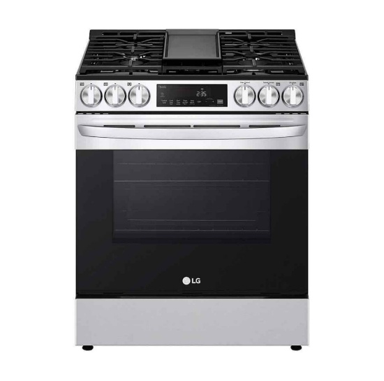 LG - 5.8 Cu. Ft. Smart Slide-In Gas True Convection Range with EasyClean and Air Fry - Stainless