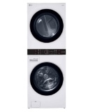 LG - 4.5 Cu. Ft. HE Smart Front Load Washer and 7.4 Cu. Ft. Electric Dryer WashTower with Built-In
