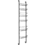 Costway Over The Door Pantry Organizer Wall Mounted Spice Rack w/6 Adjustable Shelves