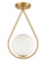JEENKAE Industrial Mid-Century Modern Brass Semi Flush Mount Ceiling Light