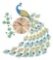 LOYALHEARTDY Large Peacock Wall Clock