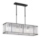 4-Light Modern Black Rectangle Island Pendant Light