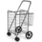 Goplus Jumbo Folding Shopping Cart Utility Cart with Double Basket