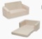 Delta Children Cozee Flip-Out Sherpa 2-in-1 Convertible Sofa to Lounger for Kids, Cream