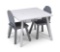 Delta Children Finn Table and Chair Set with Storage, White/Grey