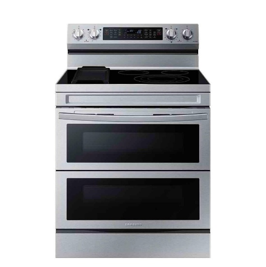 Samsung - 6.3 cu. ft. Smart Freestanding Electric Range with Flex Duo, No-Preheat Air Fry & Griddle