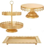 ALEDO Gold Cake Stand 3 Pcs