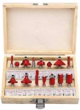 1/4 Handle 15 Piece Set of red A milling Cutter Set
