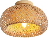 Rattan Flush Mount Ceiling Light