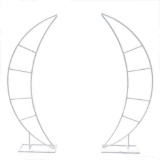 2 Piece Wedding Party Arch Backdrop Stand Crescent Moon Shape