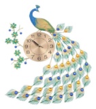 LOYALHEARTDY Large Peacock Wall Clock