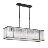 4-Light Modern Black Rectangle Island Pendant Light