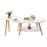 TFCFL Set of 2 Nesting Coffee End Tables Modern Furniture Decor