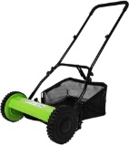 TRY & DO Push Lawn Mower 16-Inch, 5-Reel Lawn Mower