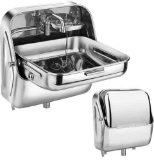 Stainless Steel Folding Sink with Cold Water Faucet Hand Wash Basin RV Caravan Camper Boat