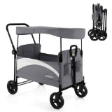 Costway Babyjoy 2-Seat Stroller Wagon Folding Baby Stroller with Adjustable Canopy