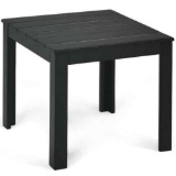 Clihome 18in.Lx18 in.Wx16in. W Black Wooden Square Outdoor Patio Coffee Bistro Table
