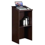 Costway Wooden Floor Standing Podium Speaking Lectern