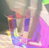 Acrylic Iridescent Side Table End Table
