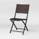 Samantha Multi-Brown Foldable Faux Rattan Outdoor Dining Chair