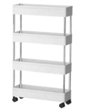 LOSTIS BLACK Storage Trolley Rolling Cart Utility Cart 4-Tier Thicker