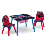 Marvel Spider-Man Table and 2 Chairs with Storage Set by Delta Children, Greenguard Gold, Toddler