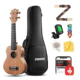 Donner Concert Ukulele Beginner Kit 23 inch Mahogany Wood