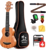 Donner Concert Ukulele Beginner Mahogany 23 Inch
