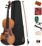 Eastar 1/2 Half Size Violin EVA-3 Matte Violin Set for Beginners with Hard Case