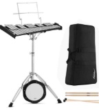 Eastar Advanced 32 Note Glockenspiel Xylophone Bell Kit. With 8In Drum Practice Pad