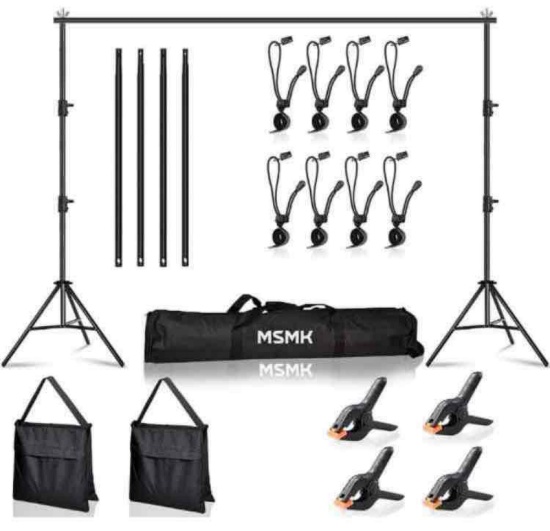 MsMk Photo Video Studio Backdrop Stand, 6.5ft x 10ft