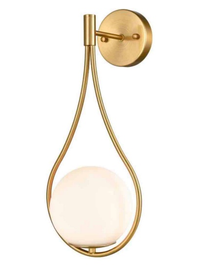 HOLKIRT Mid-Century Globe Wall Sconce Lamp Modern Vanity Wall Light Fixture Brass Finish HOLKIRT