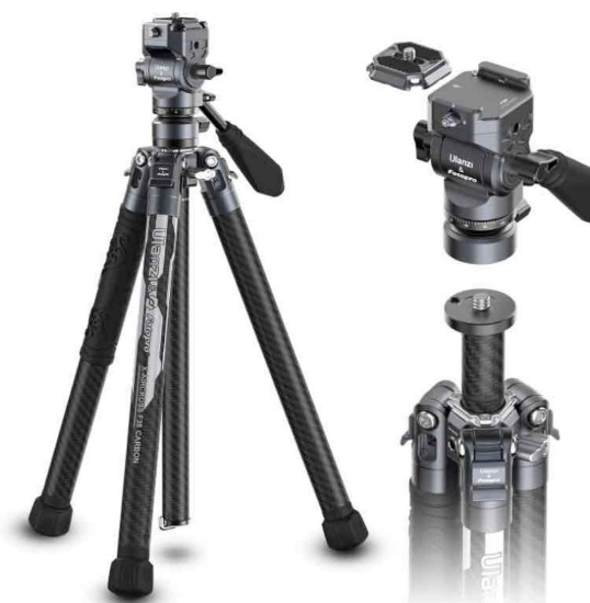 ULANZI F38 Video Travel Tripod, 61.4" Carbon Fiber Tripod