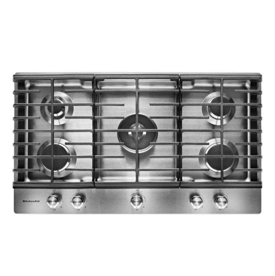 KitchenAid - 36" Built-In Gas Cooktop - Stainless Steel