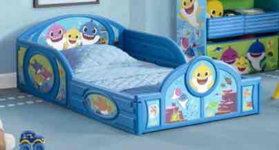 Delta Children Baby Shark Plastic Sleep and Play Toddler Bed