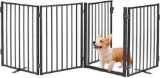 Jeyew Metal Free Standing Dog Gate for The House Extra Wide