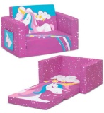 Delta Children Unicorn Cozee Flip-Out Chair For Relaxing - 2-in-1 Convertible Lightweigh
