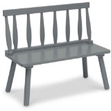 Delta Children Kids Wooden Windsor Bench in Grey
