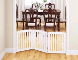 PAWLAND Wooden Freestanding Foldable Pet Gate for Dogs