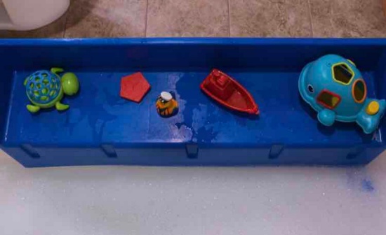 Tub Topper Bathtub Splash Guard Play Shelf Area