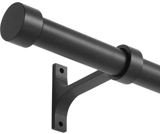 Matte Black Curtain Rods for Windows 28 to 48 Inch